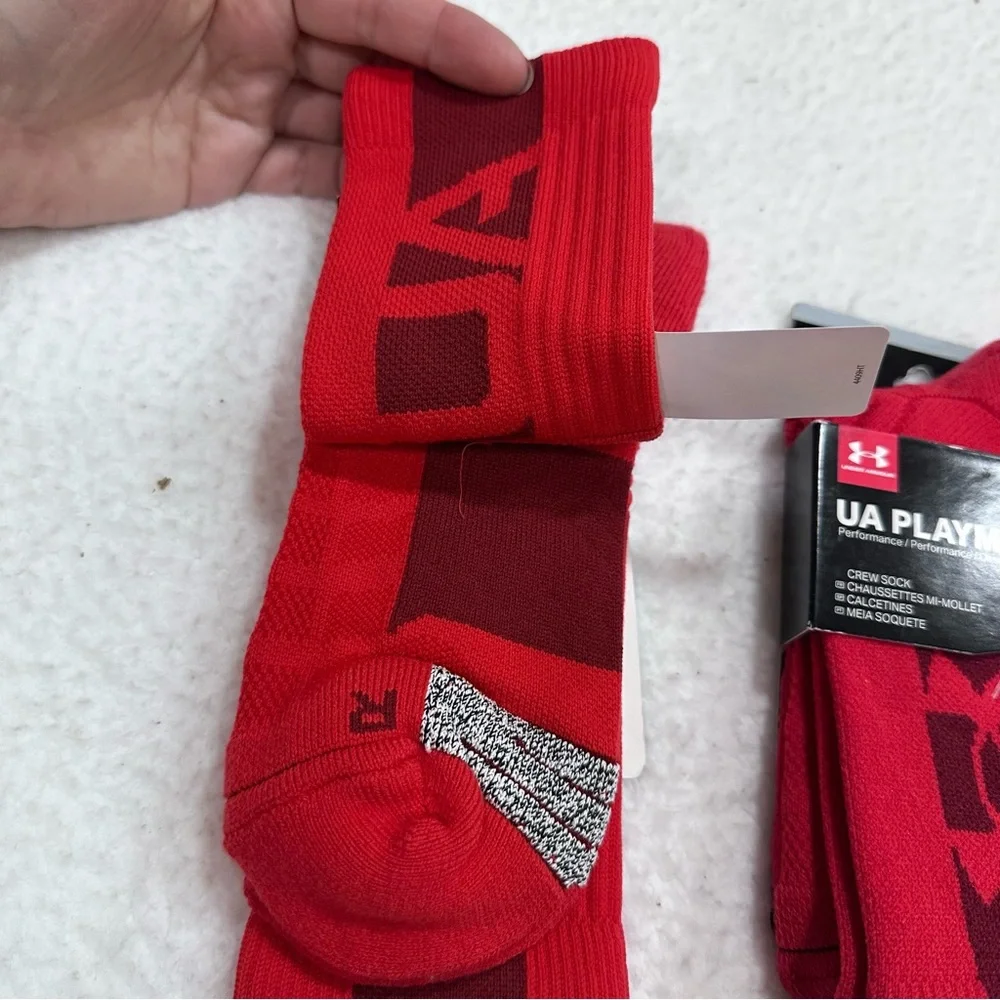 Under Armour Playmaker Red Athletic Socks